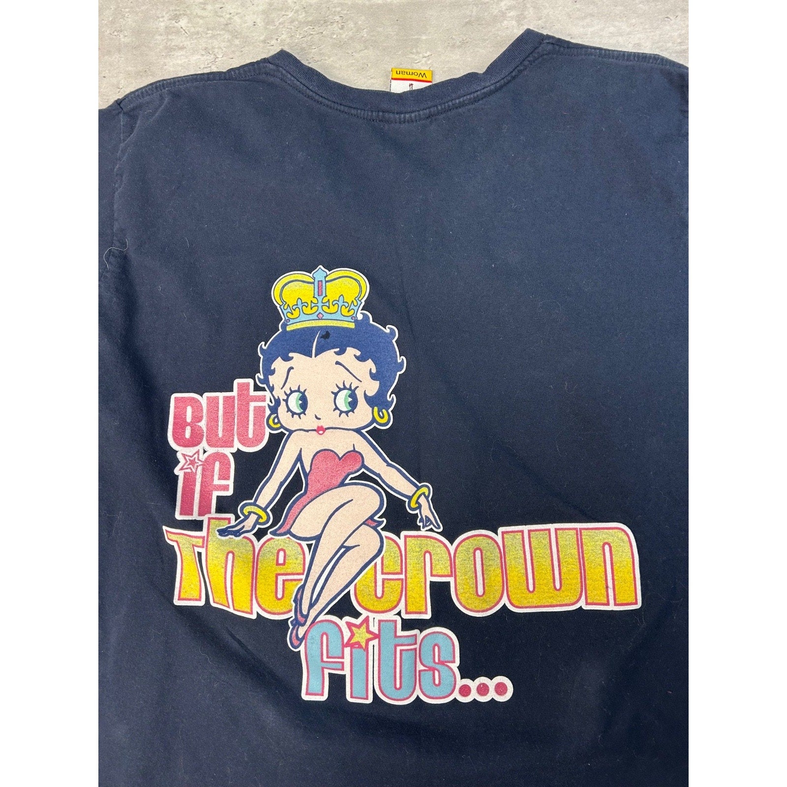 Vintage 2003 Betty Boop Didnt Ask To Be The Queen Cartoon Graphic T-Shirt Sz XL