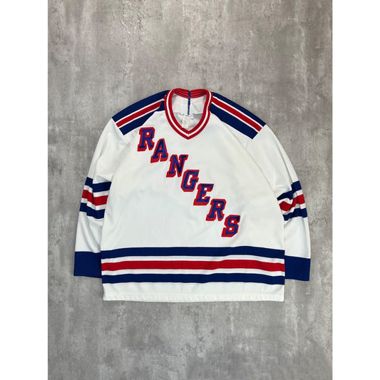 Vintage 90s New York Rangers NHL Maska Hockey Jersey Size Large White