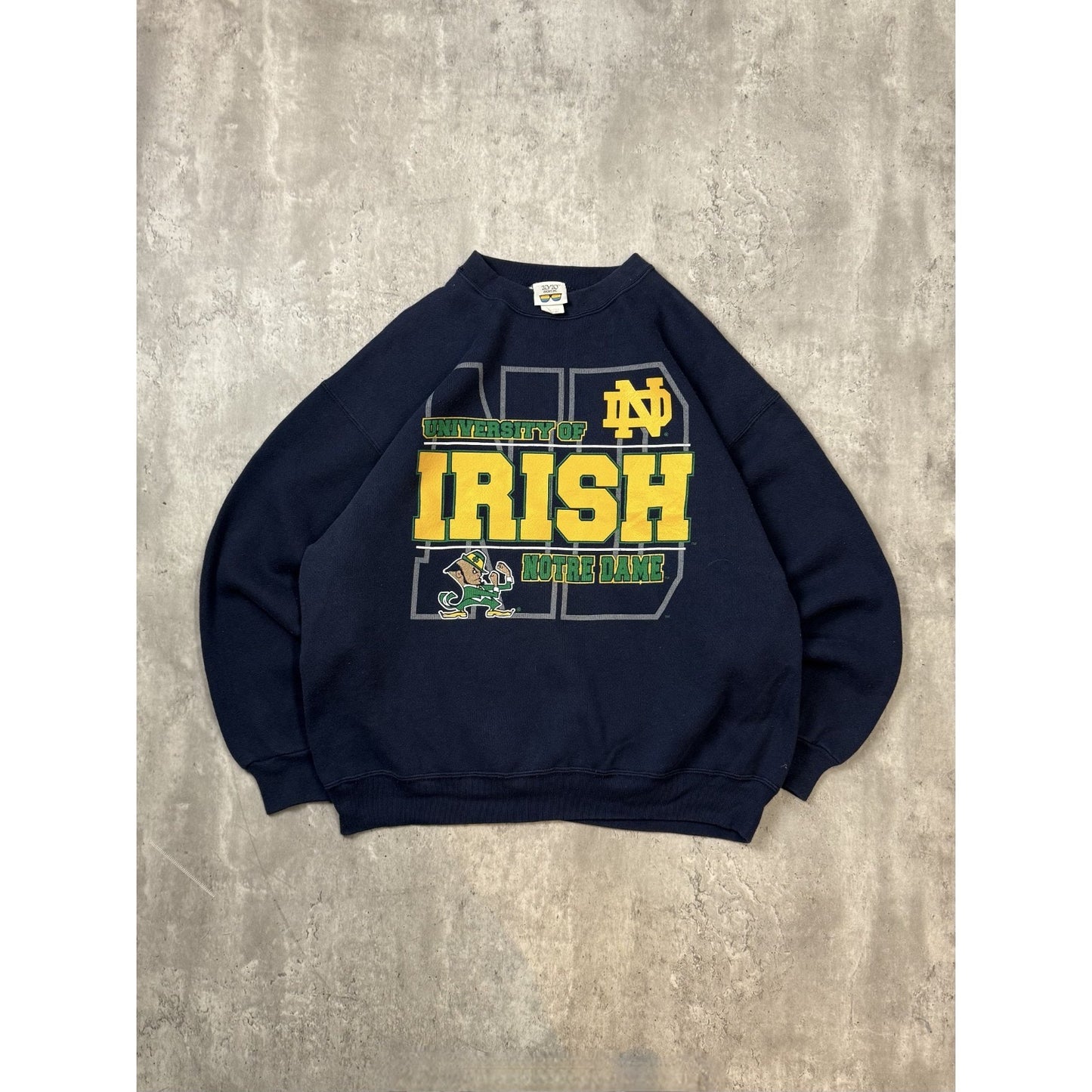 Vintage 90s Notre Dame Fighting Irish NCAA Big Graphic Sweatshirt Size XL