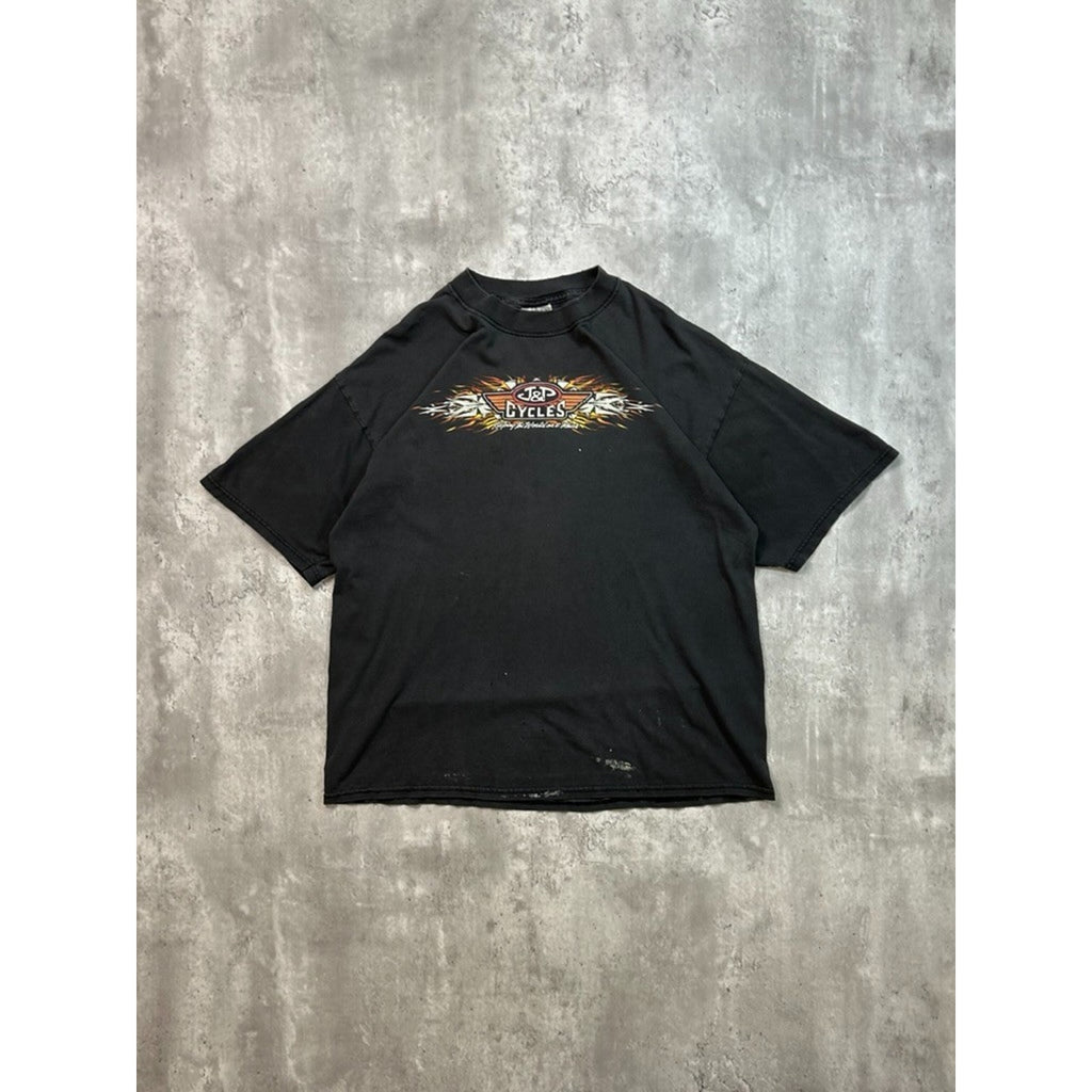 Vintage 2002 J&P Cycles Bike Week Spellout Graphic T-Shirt Size XL