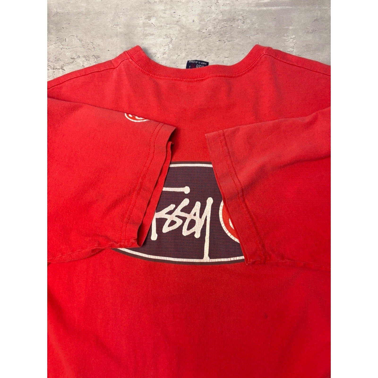 Vintage 90s Stussy Oval Logo Graphic T-Shirt Size Medium