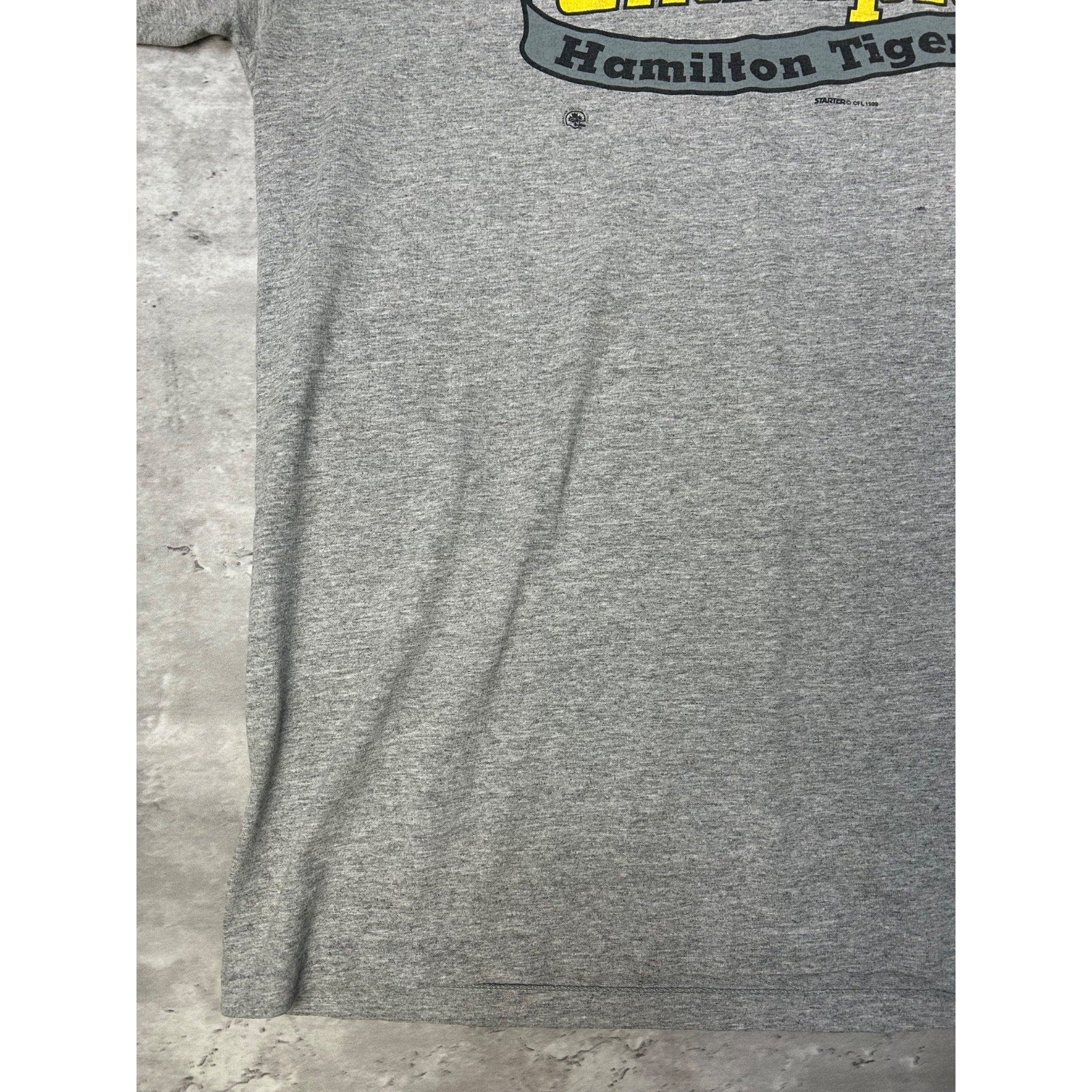 Vintage 1999 Hamilton Tiger Cats CFL Starter Football Graphic T-Shirt Size XL