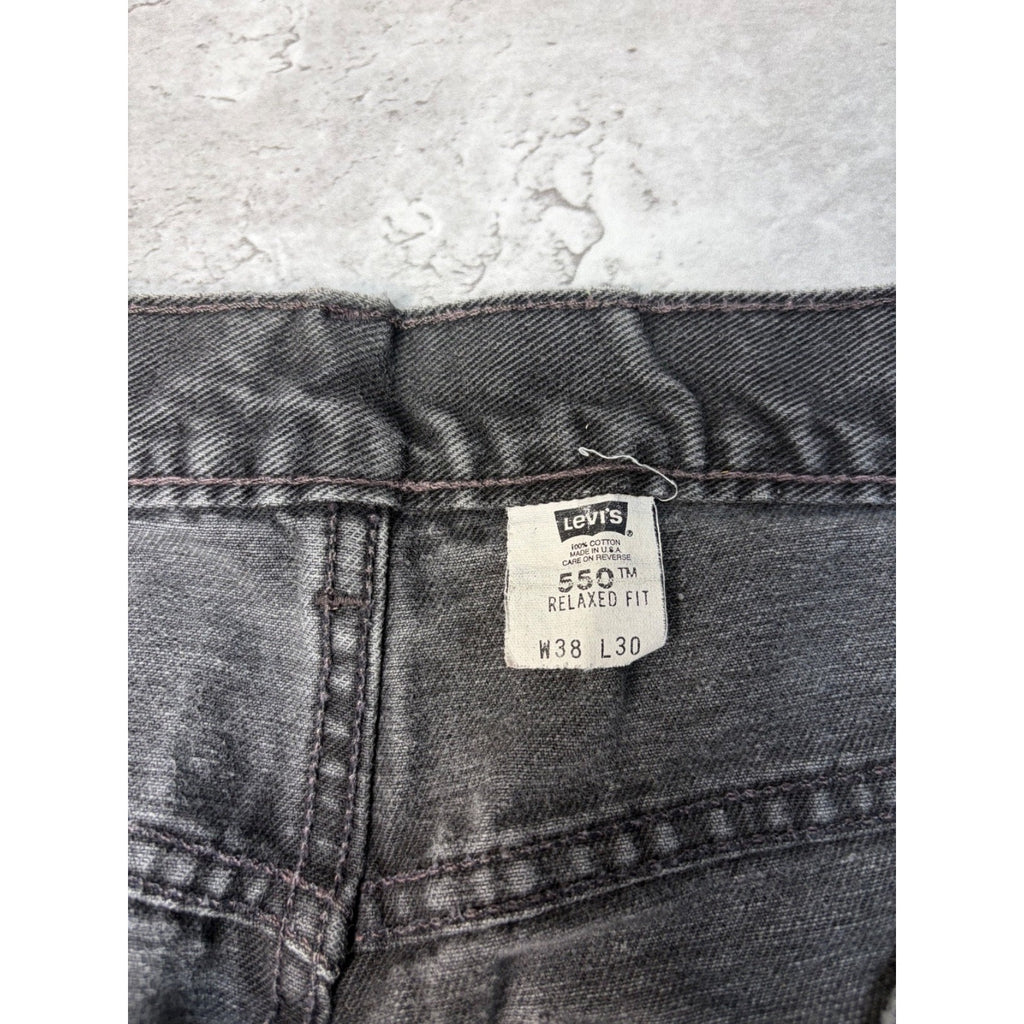 Vintage Levis 550 Red Tab Relaxed Fit Black Wash Denim Pants Size 36