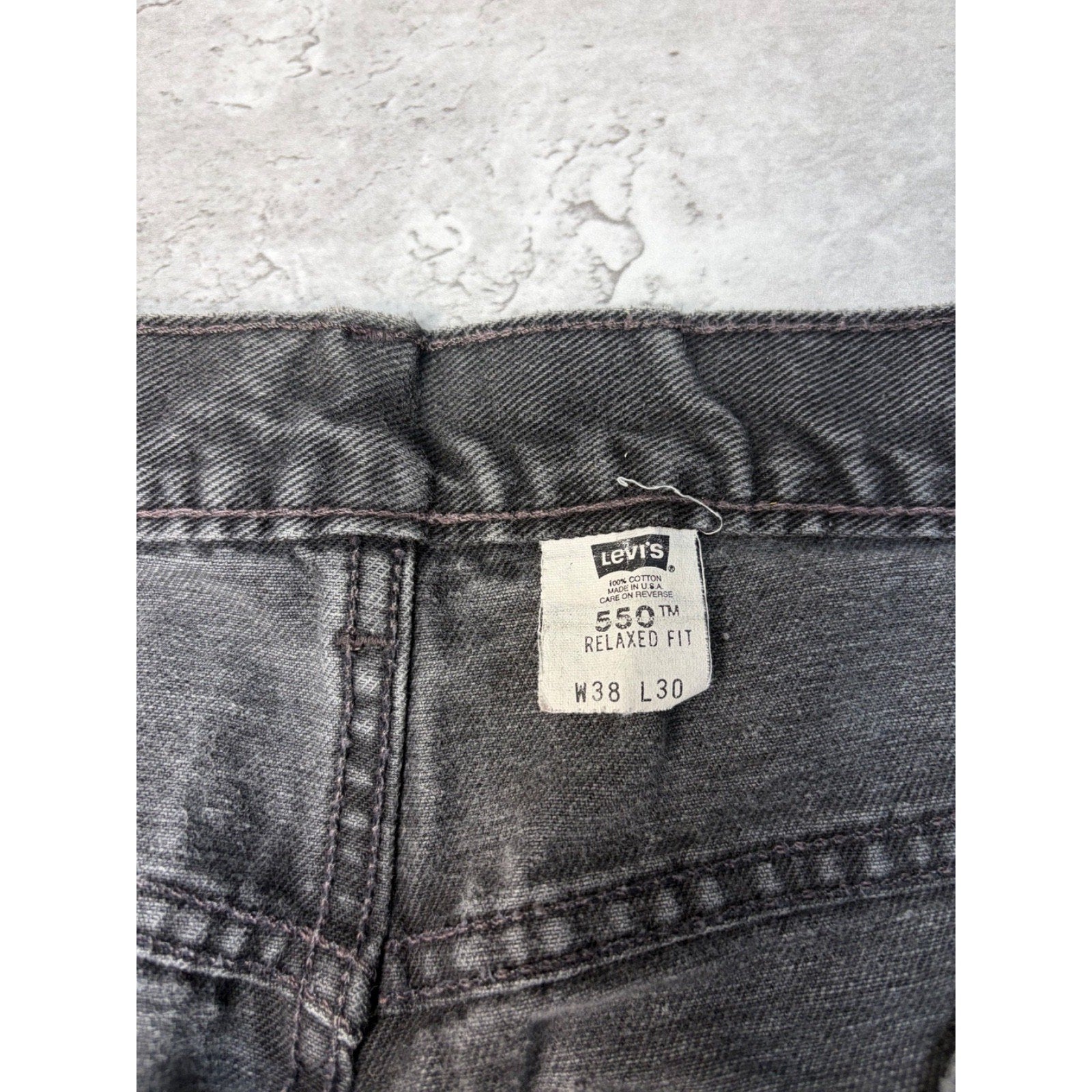 Vintage Levis 550 Red Tab Relaxed Fit Black Wash Denim Pants Size 36