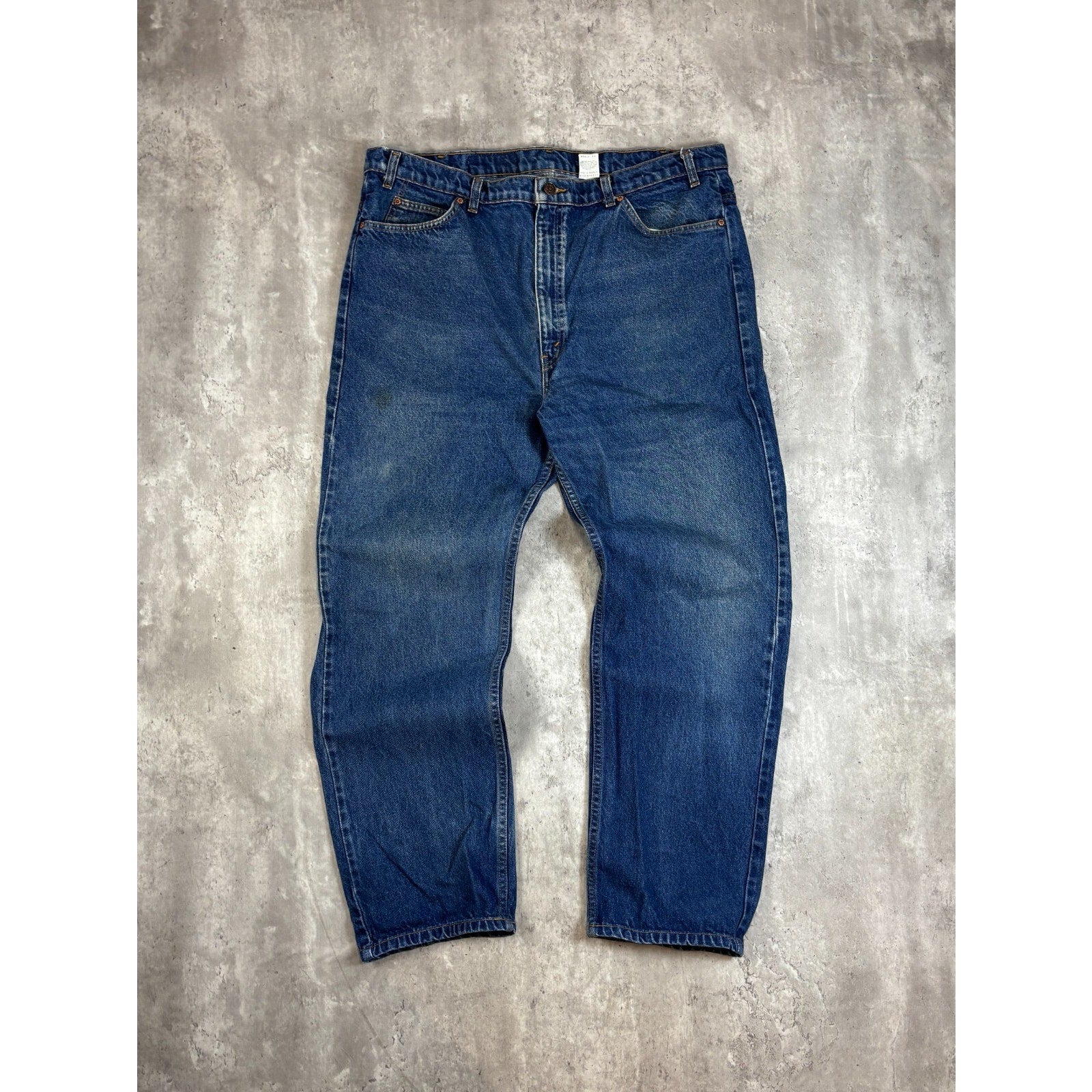 Vintage 90s Levis 505 Orange Tab Dark Wash Denim Pants Size 41 Black