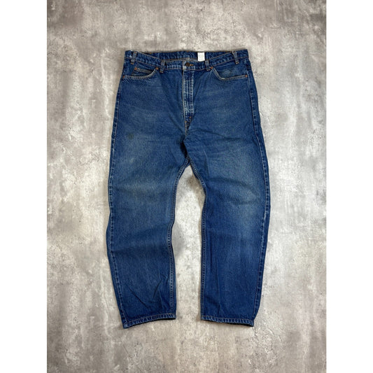 Vintage 90s Levis 505 Orange Tab Dark Wash Denim Pants Size 41 Black