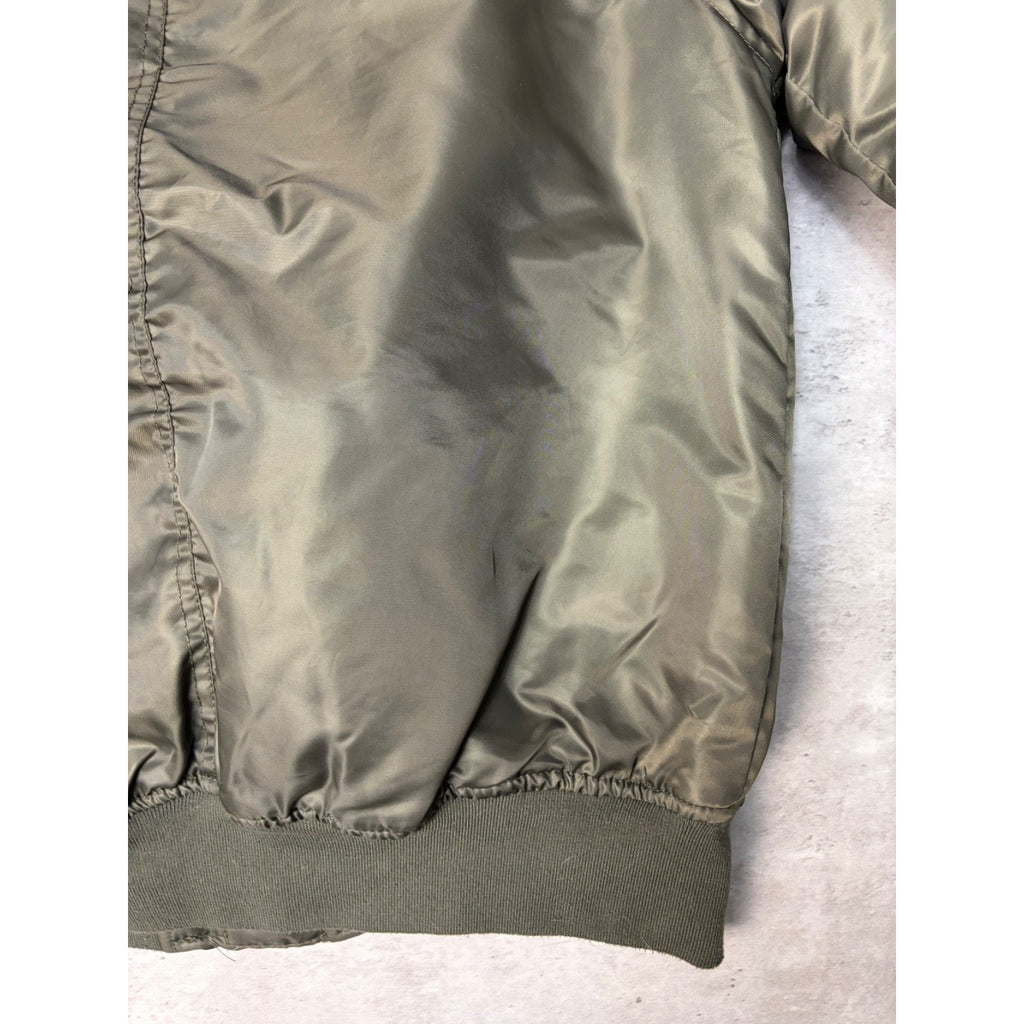 Vintage Y2K Southpole Olive Green Full Zip Bomber Jacket Size Medium