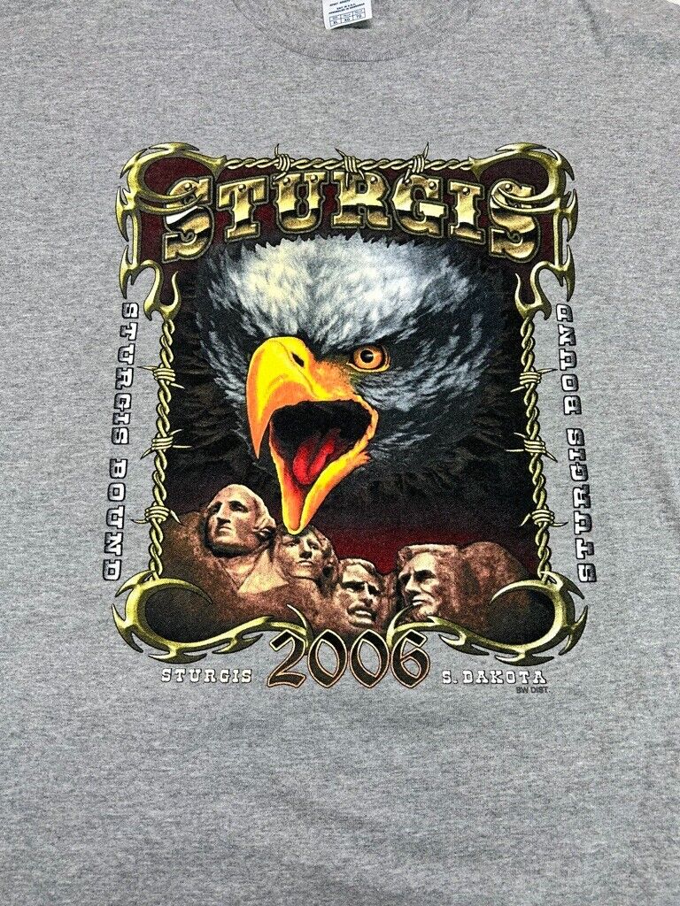 Sturgis South Dakota bike Rally Motorcycle Bald Eagle Graphic T-shirt Size XL