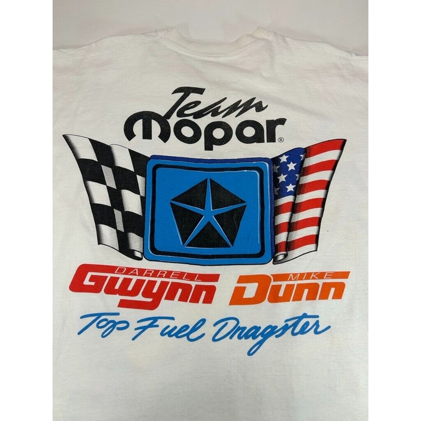 Vintage 90s Mike Dunn Top Fuel Dragster Big Racer Graphic T-Shirt Size XL