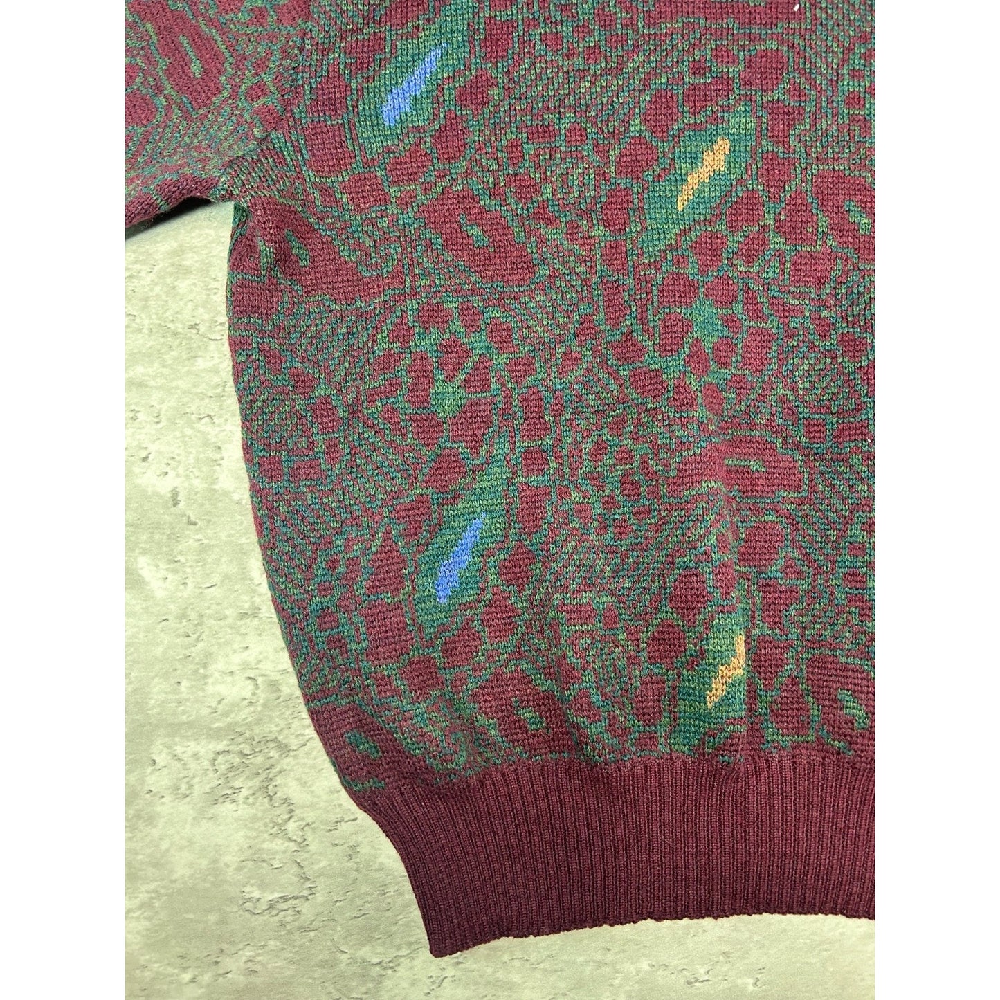 Vintage 90s St Michaels Paisley Print Pullover Knit Sweater Size Small
