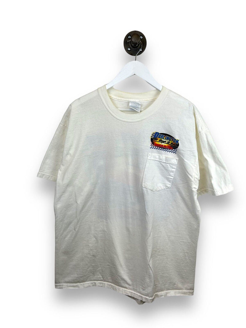 Vintage 2001 Darlington Too Tough To Time Nascar Graphic Pocket T-Shirt Size XL
