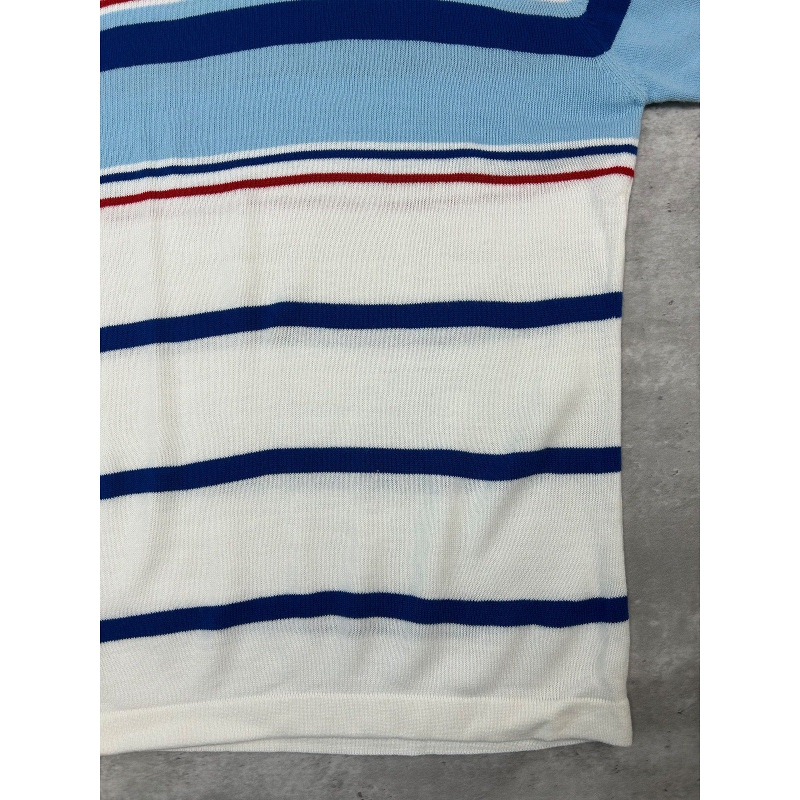 Vintage Y2K South Pole Striped Embroidered Logo Knit T-Shirt Size Large