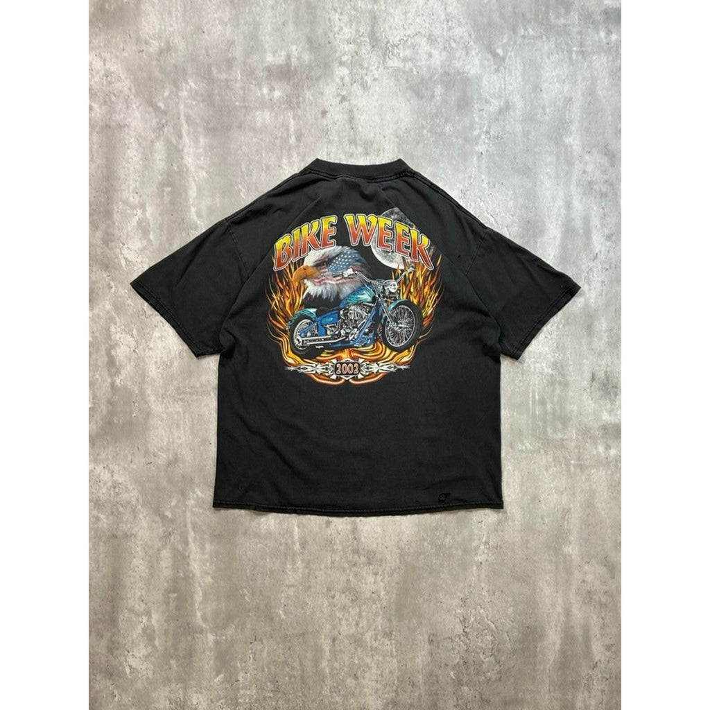 Vintage 2002 J&P Cycles Bike Week Spellout Graphic T-Shirt Size XL