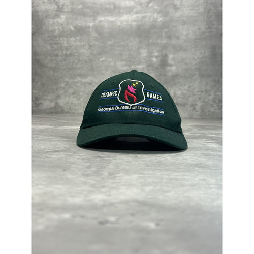 Vintage 1996 Atlanta Olympics Embroidered Spellout Snapback Hat OSFA Green