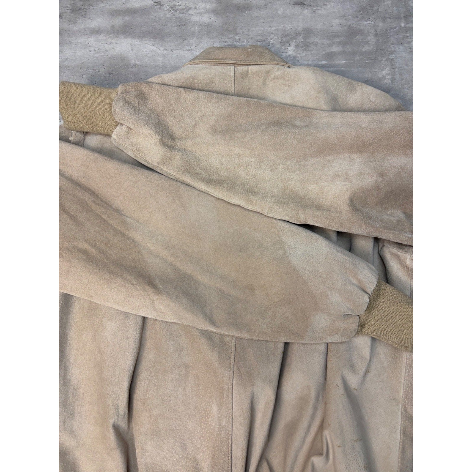 Vintage 90s Suede Earth Tone Full Zip Collared Bomber Jacket Size XL