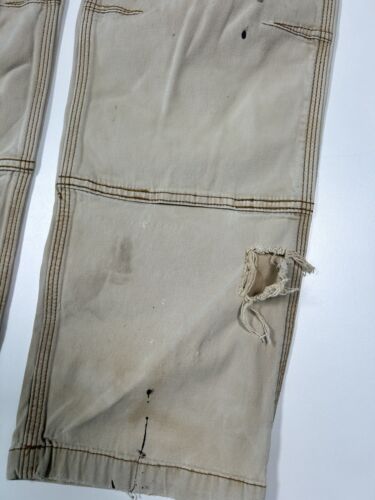 Carhartt Beige Work Wear Style Canvas Double Knee Carpenter Pants Size 35W