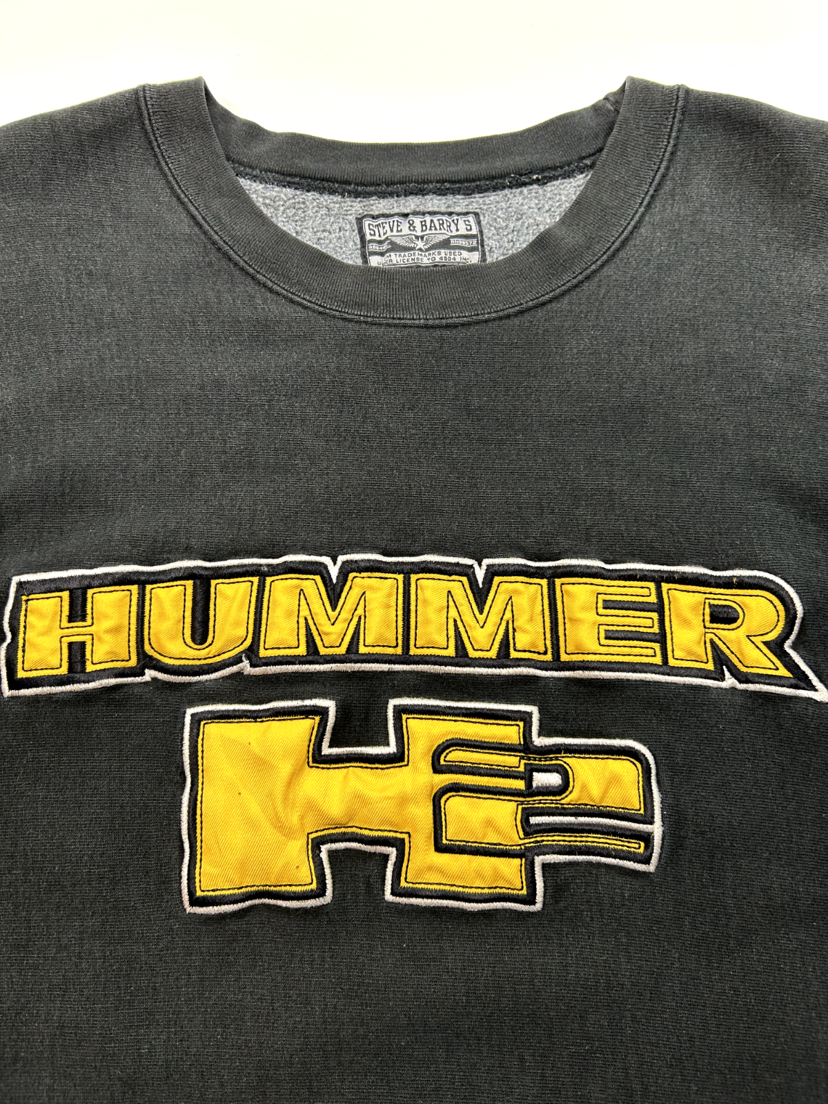 Vintage Hummer H2 Embroidered Patch Spellout Crewneck Sweatshirt Size 2XL Black