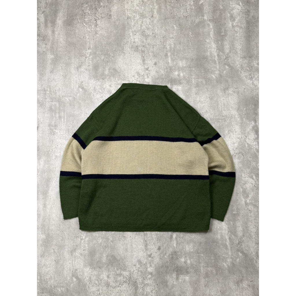 Vintage 90s Domani Striped Pullover Ribbed Knit Sweater Size Medium