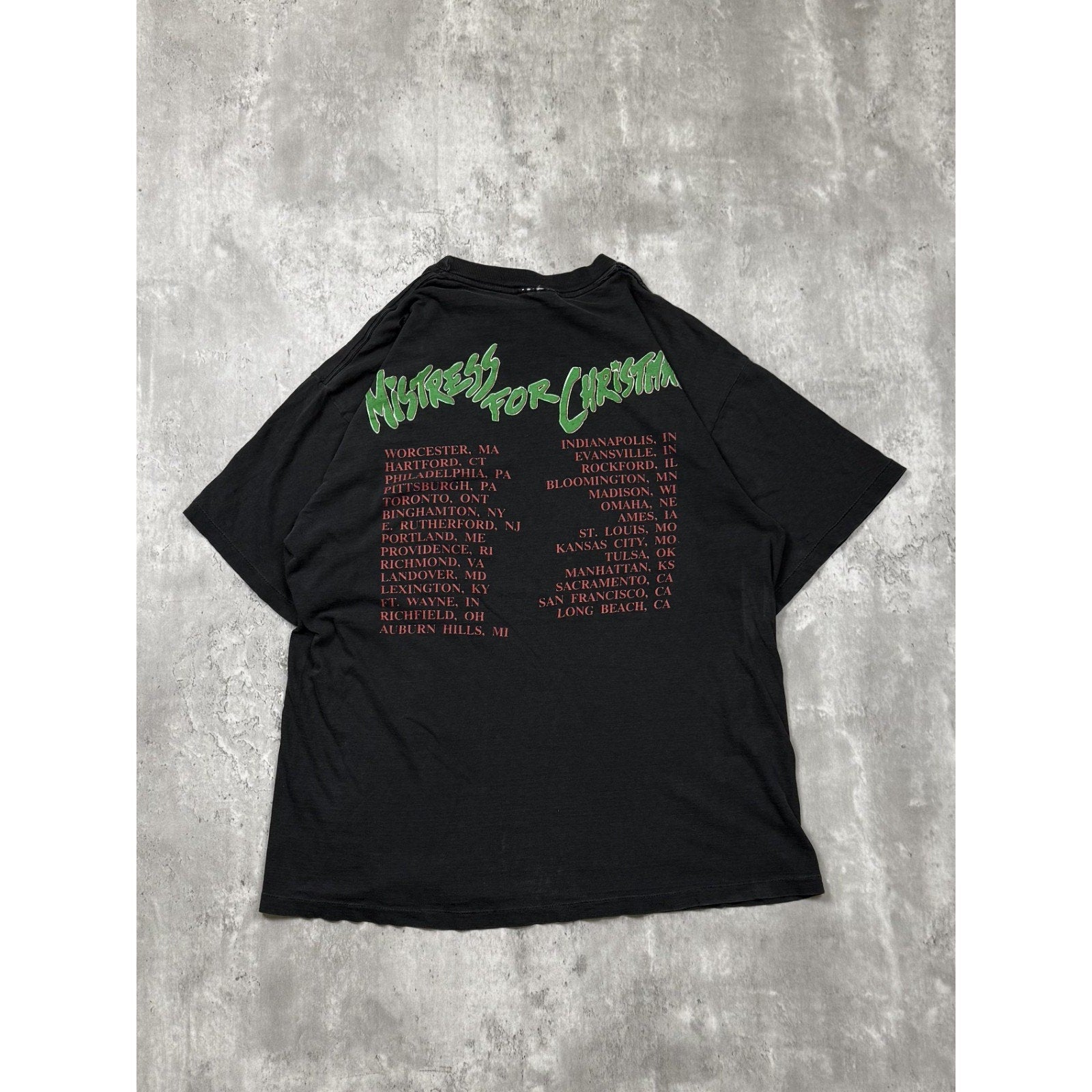 Vintage 1996 AC/DC Angus Young Mistress For Christmas Rock Tour T-Shirt Sz Large