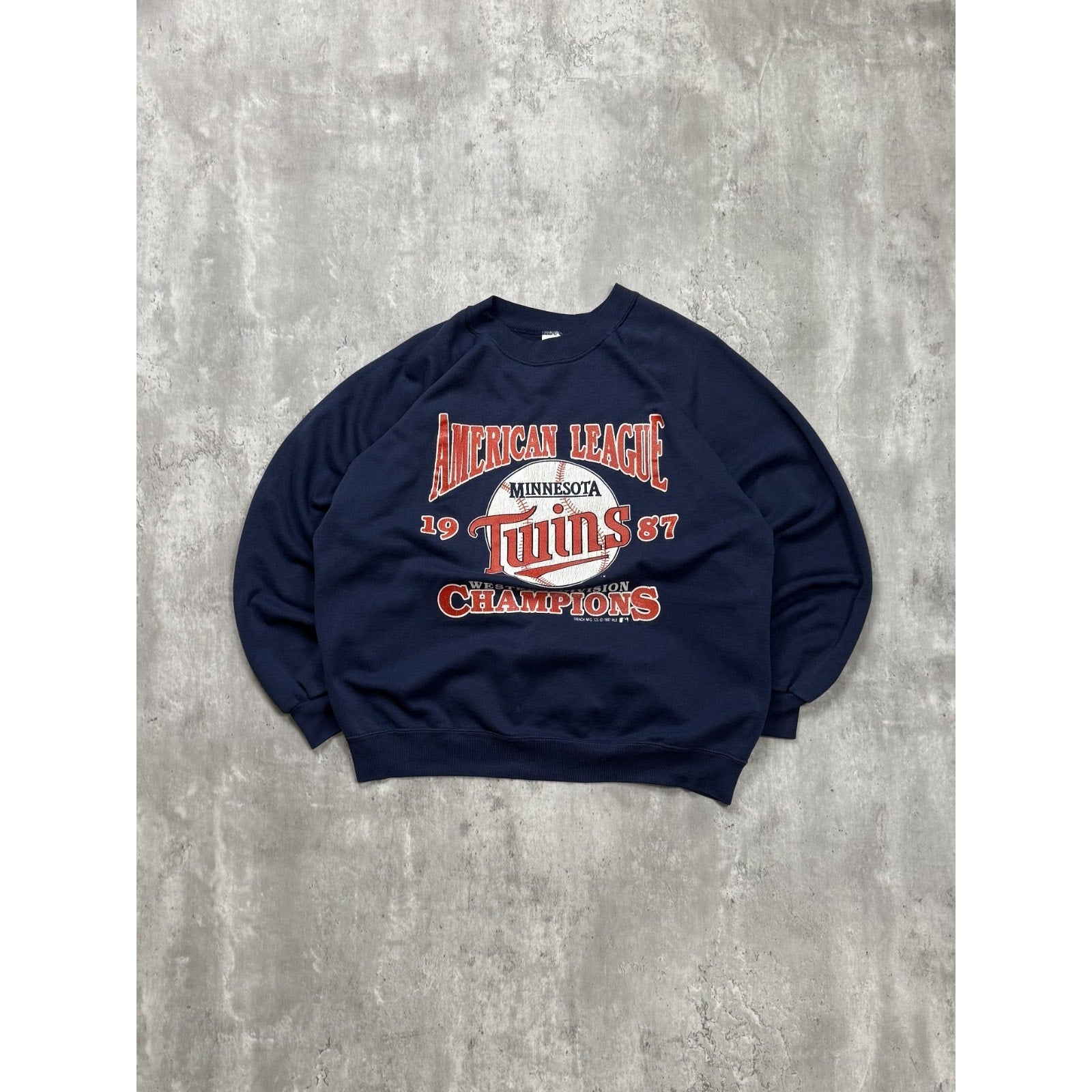 Vintage 1987 Minnesota Twins MLB World Series Champs MLB Sweatshirt Size Large