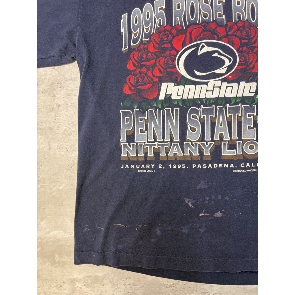 Vintage 1995 Penn State Nittany Lions NCAA Rose Bowl T-Shirt Size Large