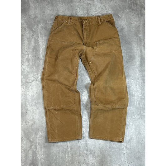 Vintage 90s Carhartt Canvas Workwear Carpenter Double Knee Pants Size 37