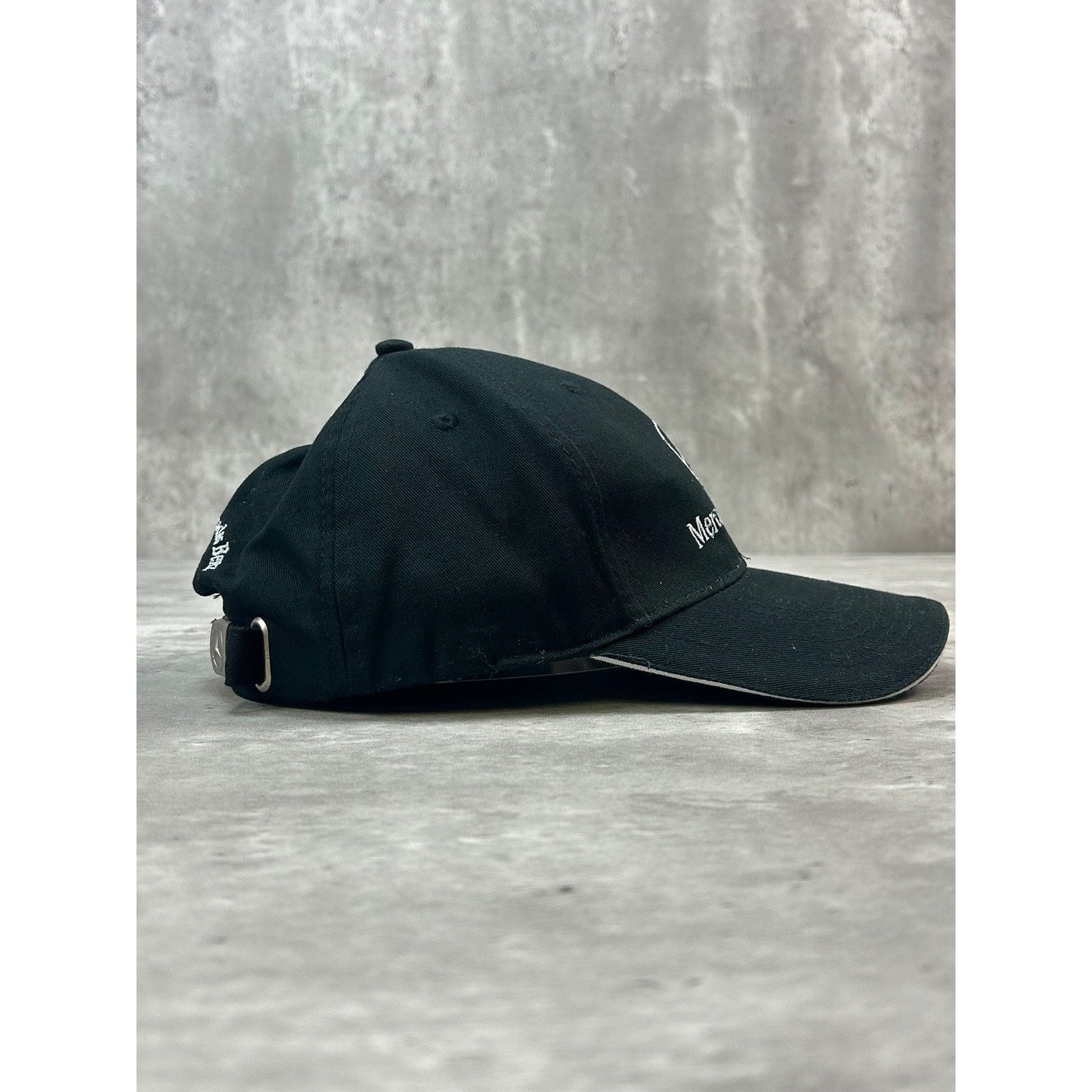 Mercedes Benz Embroidered Spellout Logo Strapback Hat OSFA
