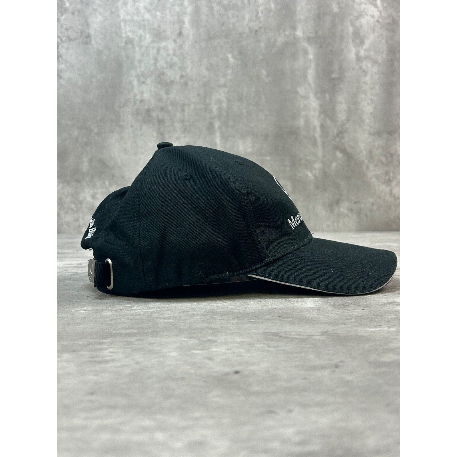 Mercedes Benz Embroidered Spellout Logo Strapback Hat OSFA