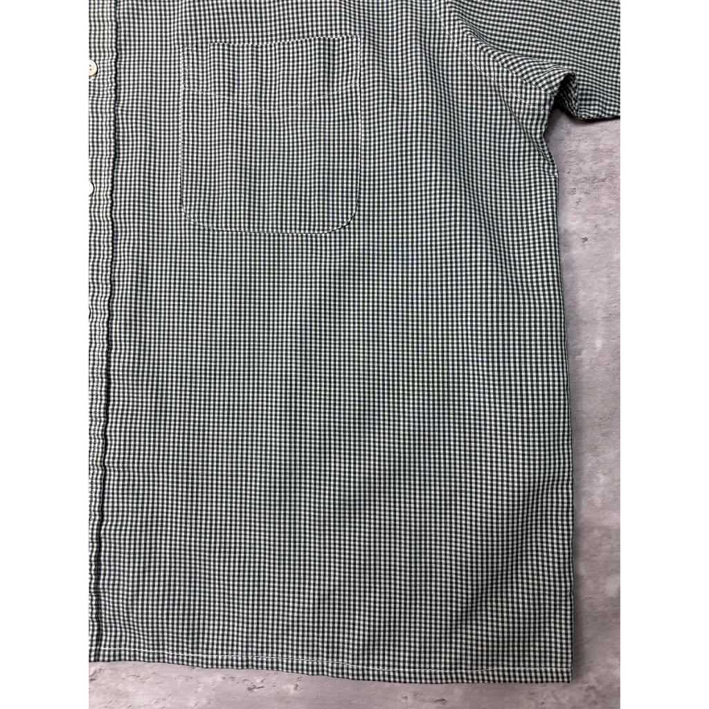Croft & Barrow Basics Single Pocket Plaid Reworked Cropped Button Up Shirt Sz XL