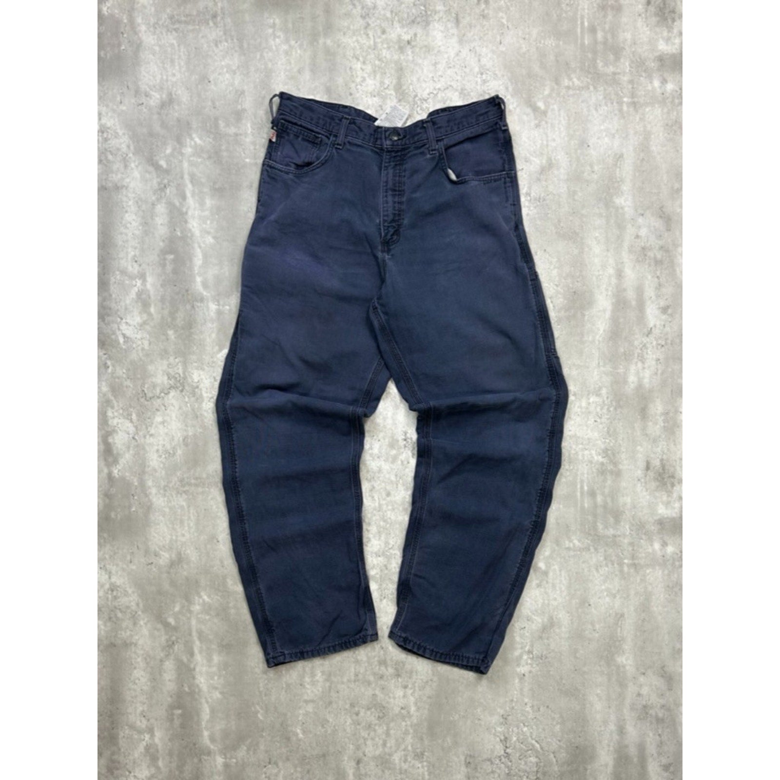 Vintage Carhartt Canvas Workwear Carpenter Pants Size 35 Navy Blue