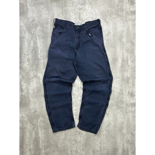 Vintage Carhartt Canvas Workwear Carpenter Pants Size 35 Navy Blue