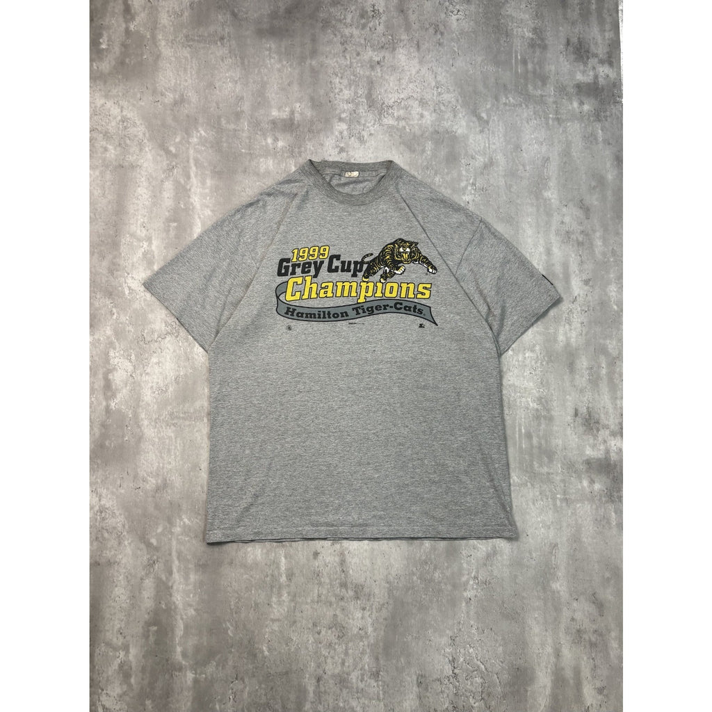 Vintage 1999 Hamilton Tiger Cats CFL Starter Football Graphic T-Shirt Size XL