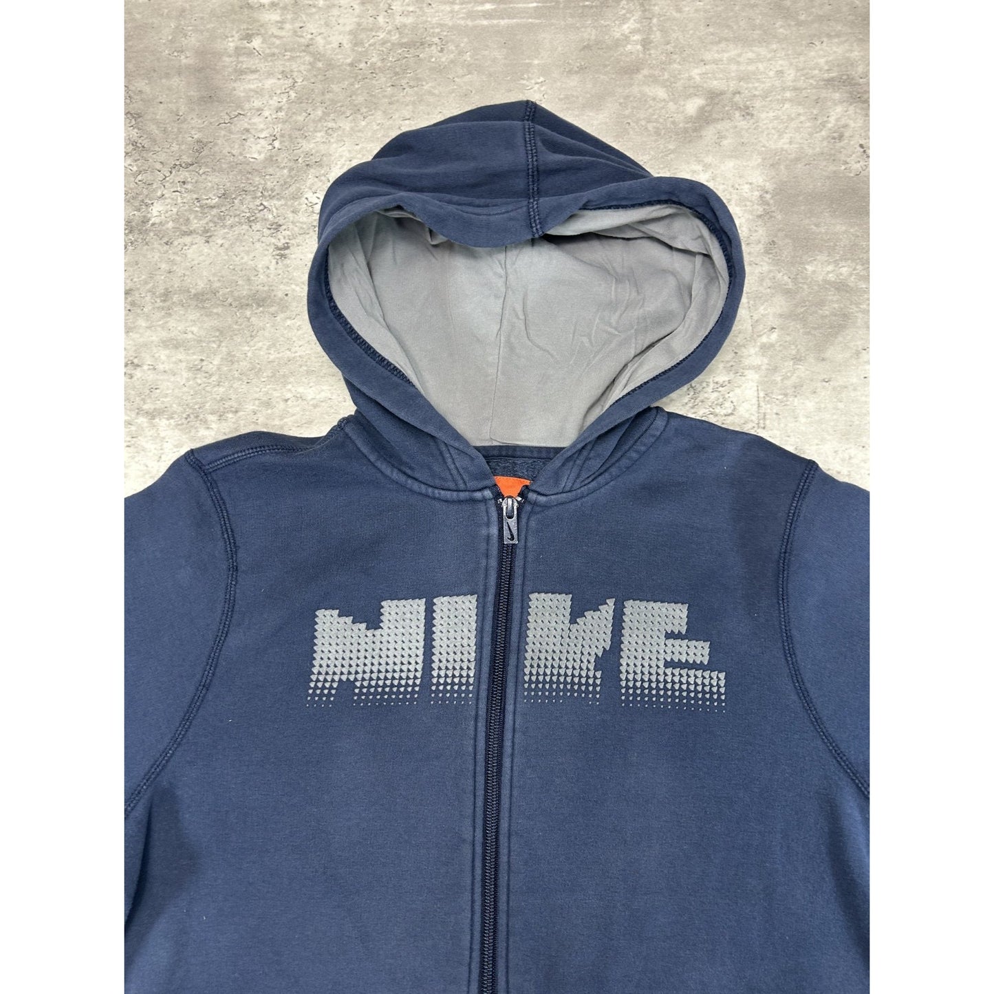 Vintage 2000s Nike Graphic Spellout Full Zip Hooded Sweatshirt Size YOUTH Large