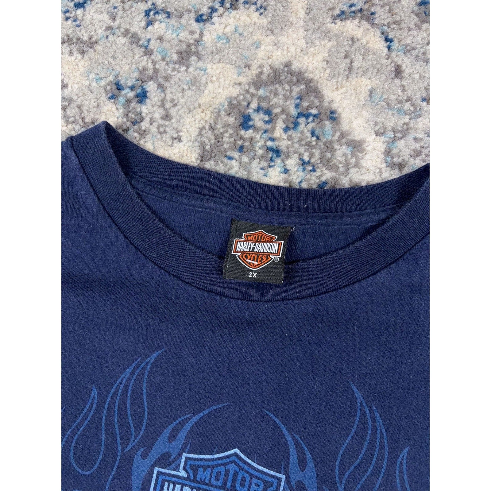 Vintage Harley Davidson Flame Spellout Graphic T-Shirt Size 2XL