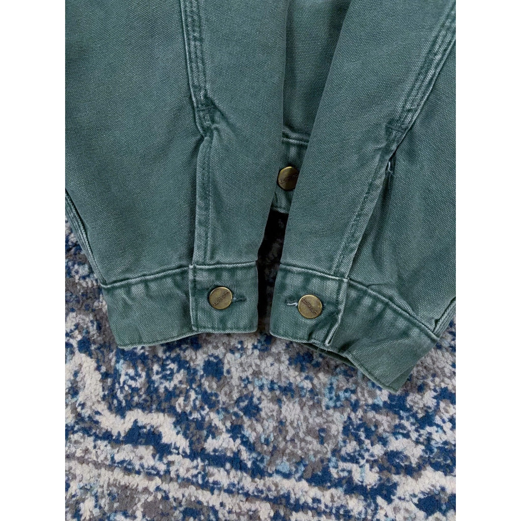 Vintage 90s Carhartt Blanket Lined Aspen Green Trucker Jacket JB0694 Size Large