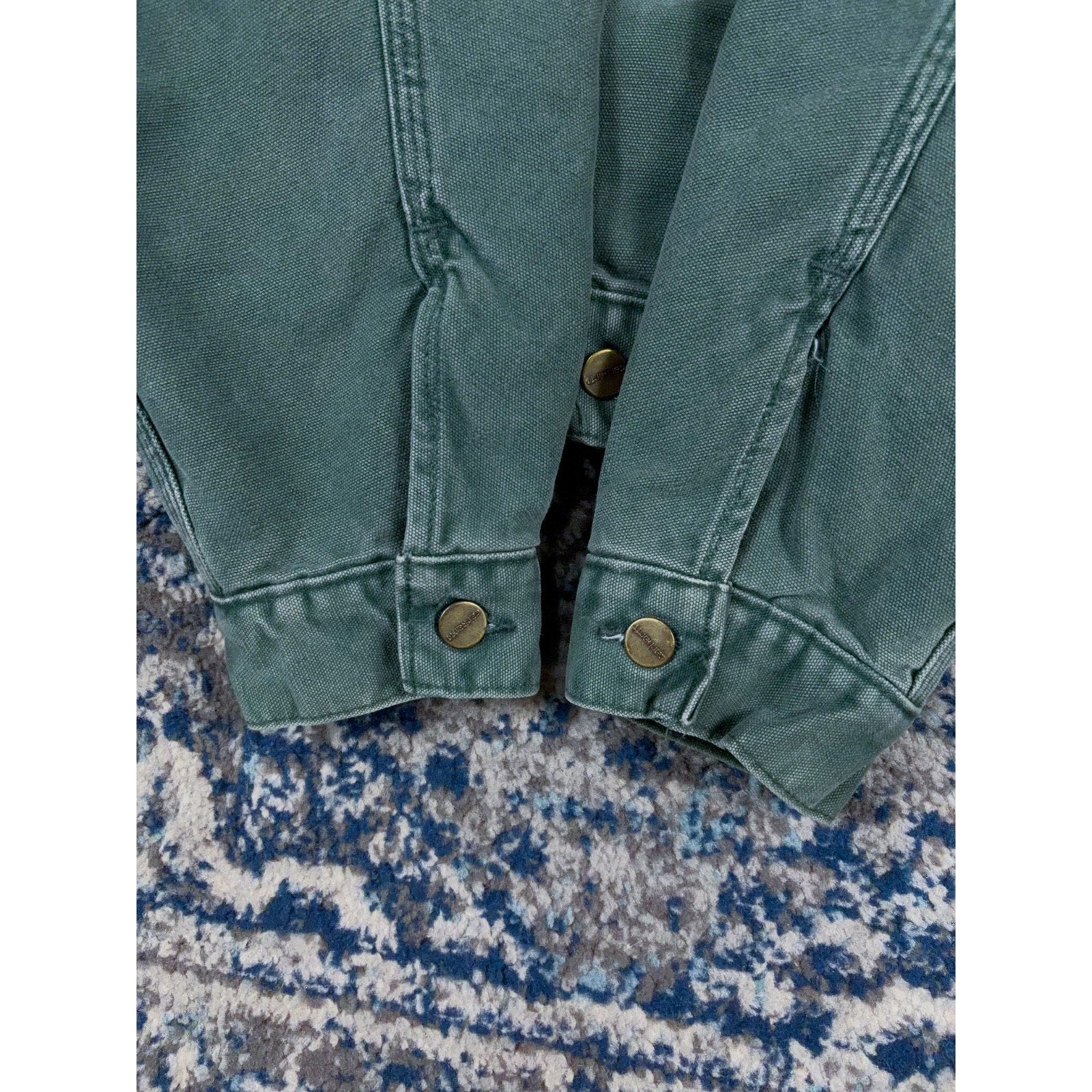 Vintage 90s Carhartt Blanket Lined Aspen Green Trucker Jacket JB0694 Size Large