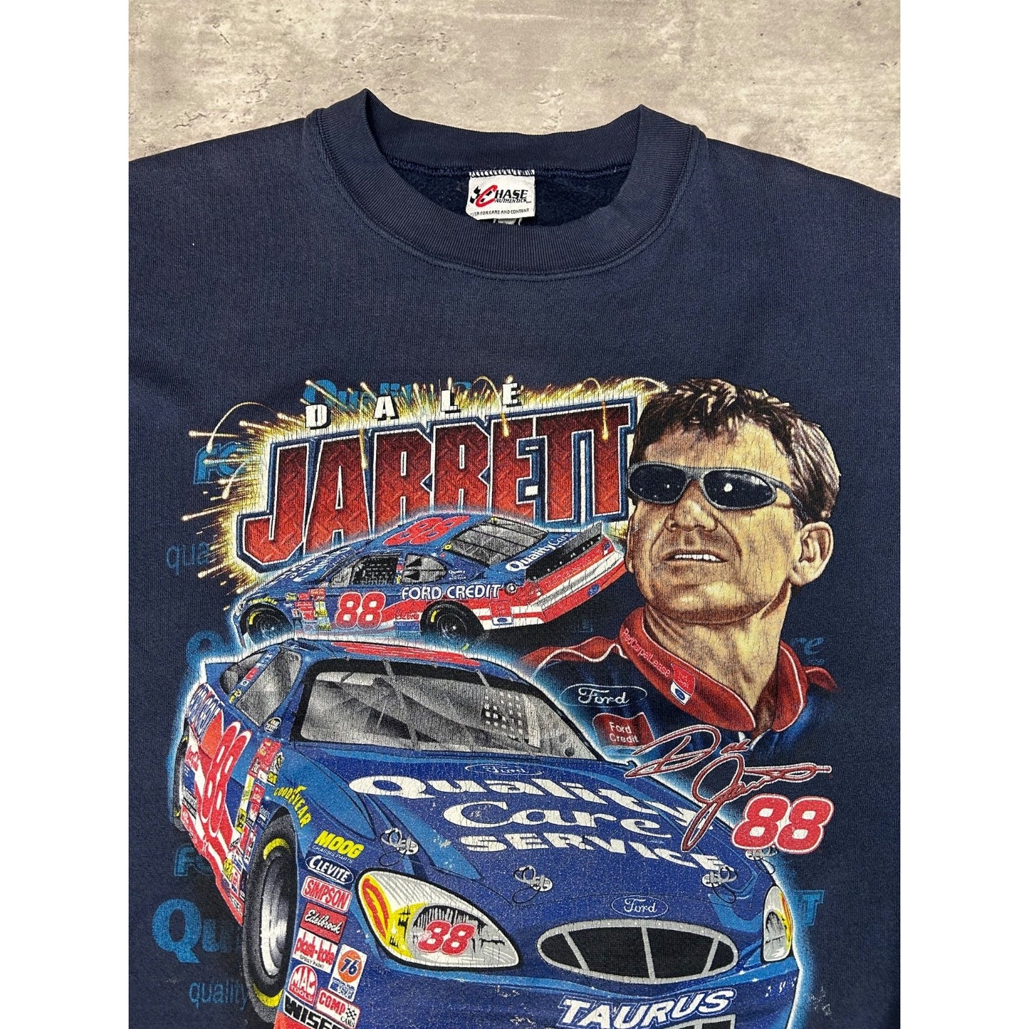 Vintage Dale Jarrett #88 Nascar Racing Big Graphic Crewneck Sweatshirt Size 2XL
