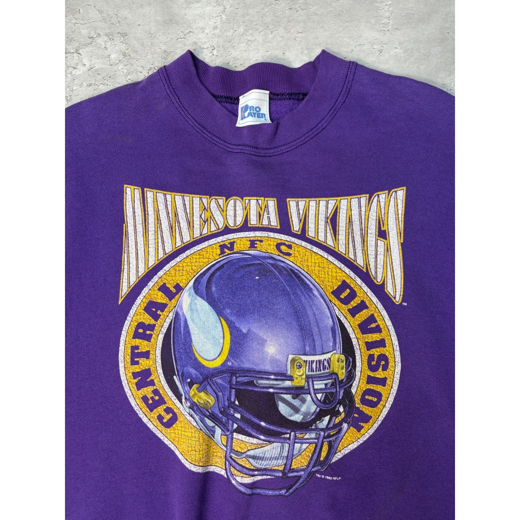 VTG 1995 Minnesota Vikings NFL Helmet Graphic Football Sweatshirt Size Medium