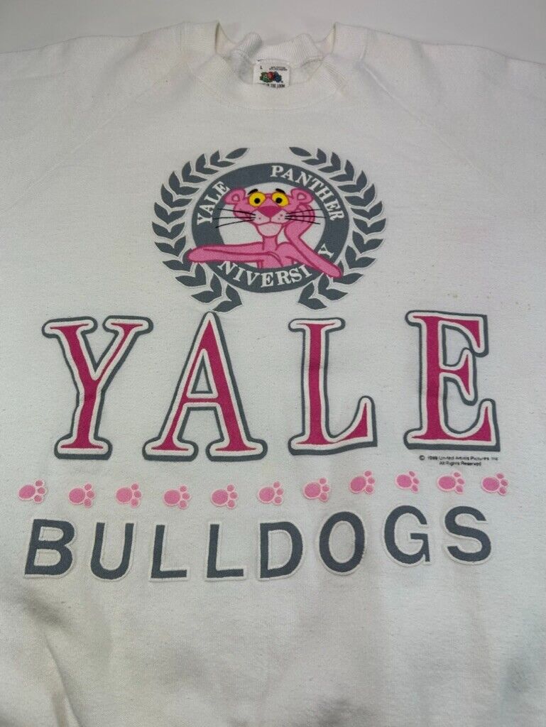 Vintage 1989 Yale Bulldogs NCAA Collegiate Crest Graphic Sweatshirt Size Large