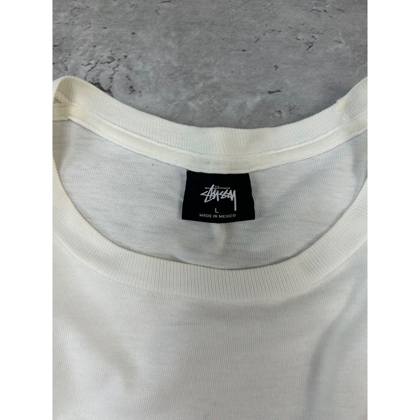 Vintage Stussy Classic Spellout Logo T-Shirt Size Large White