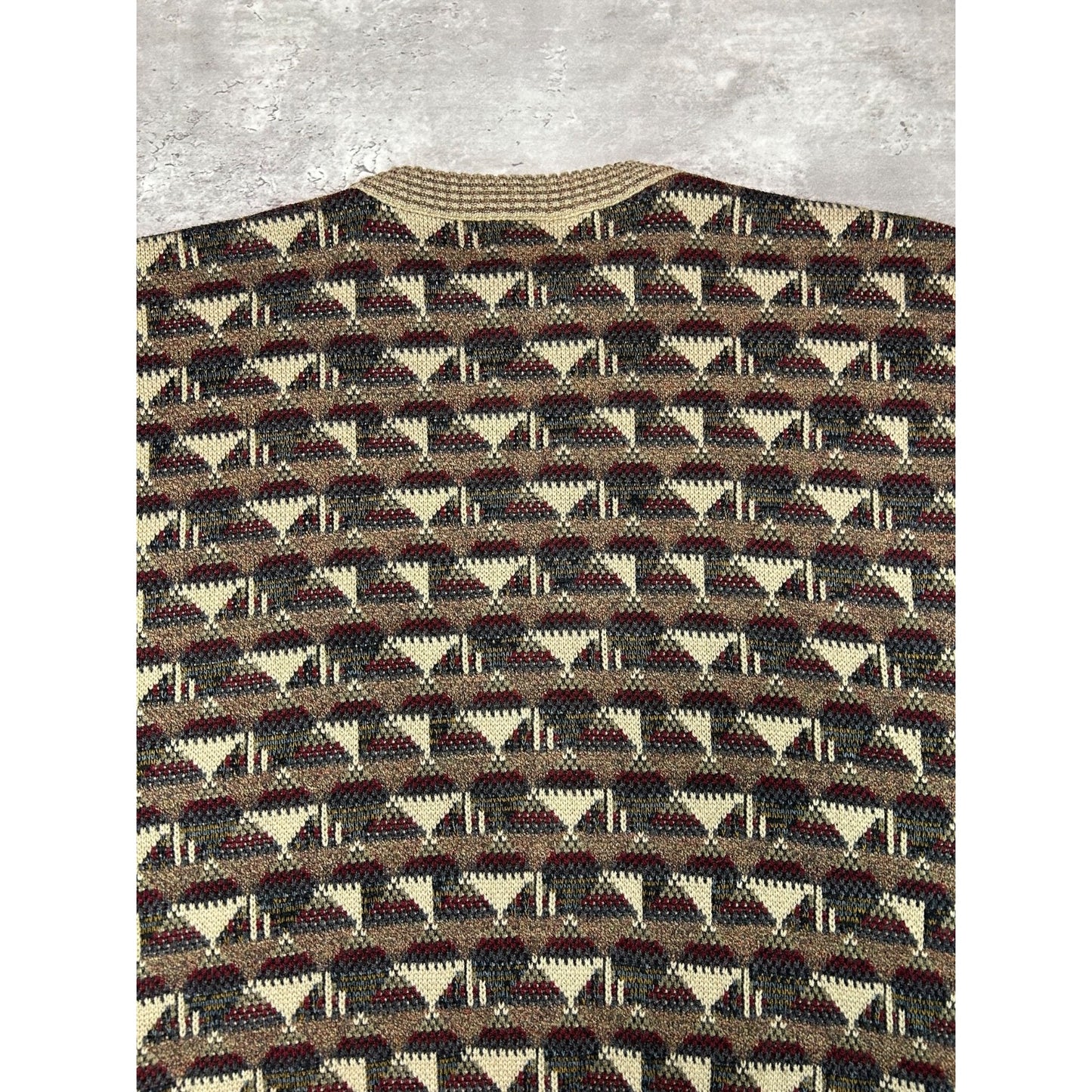 Vintage 90s Crossings Abstract Striped Print Pullover Knit Sweater Size Medium