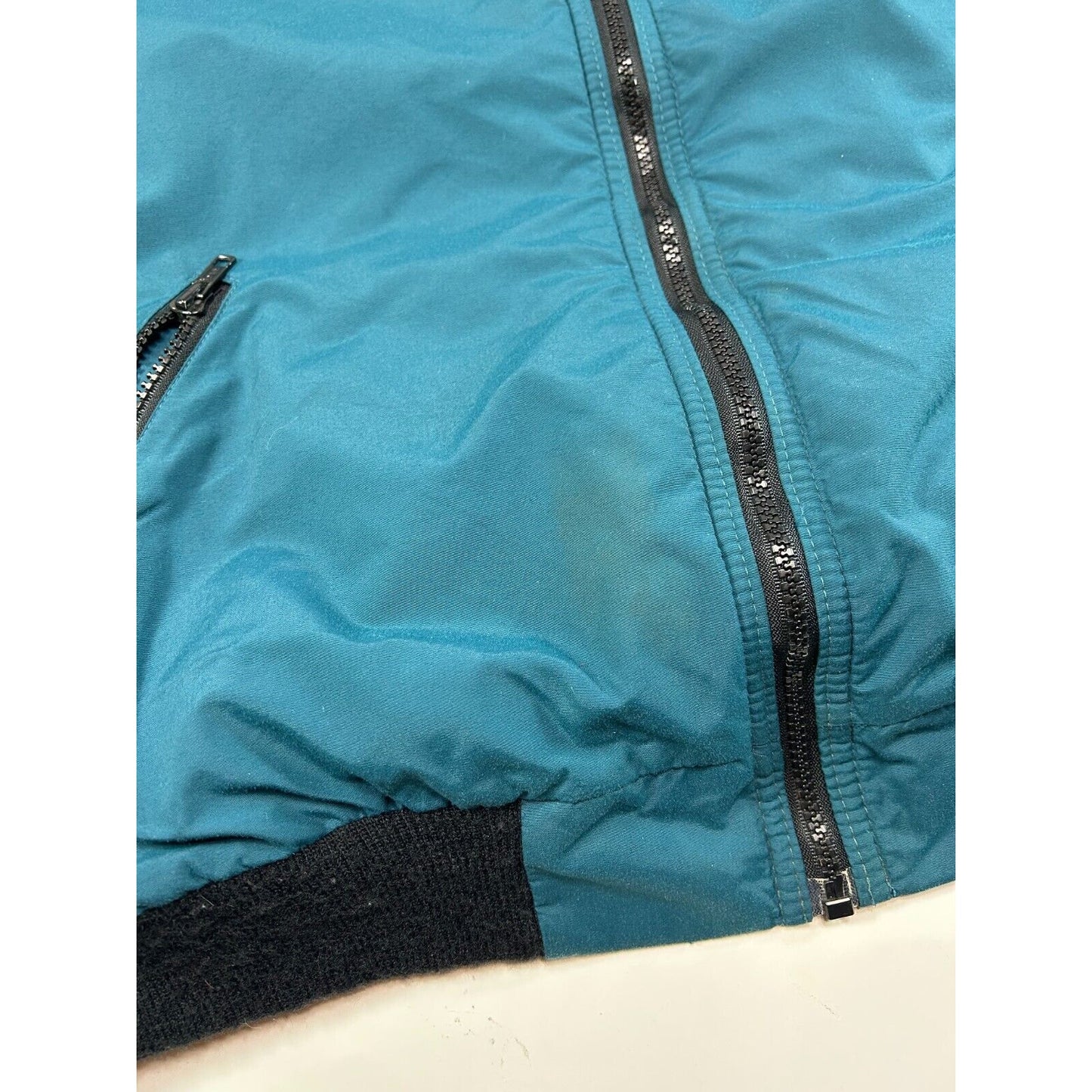 Vintage 90s L.L. Bean Fleece Lined Full Zip Warm Up Jacket Size Large Blue