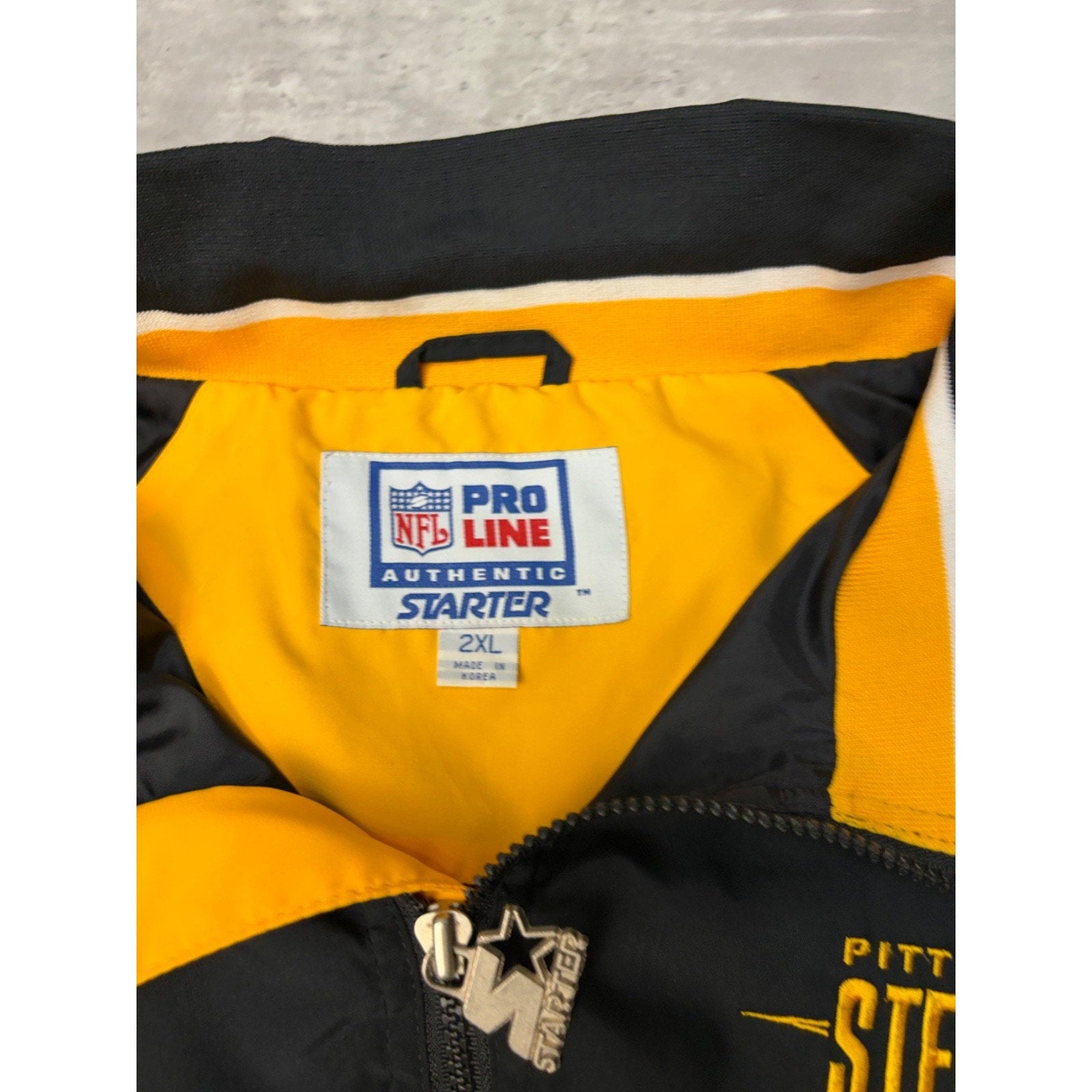 Vintage 90s Pittsburgh Steelers NFL Full Zip Starter Jacket Size 2XL