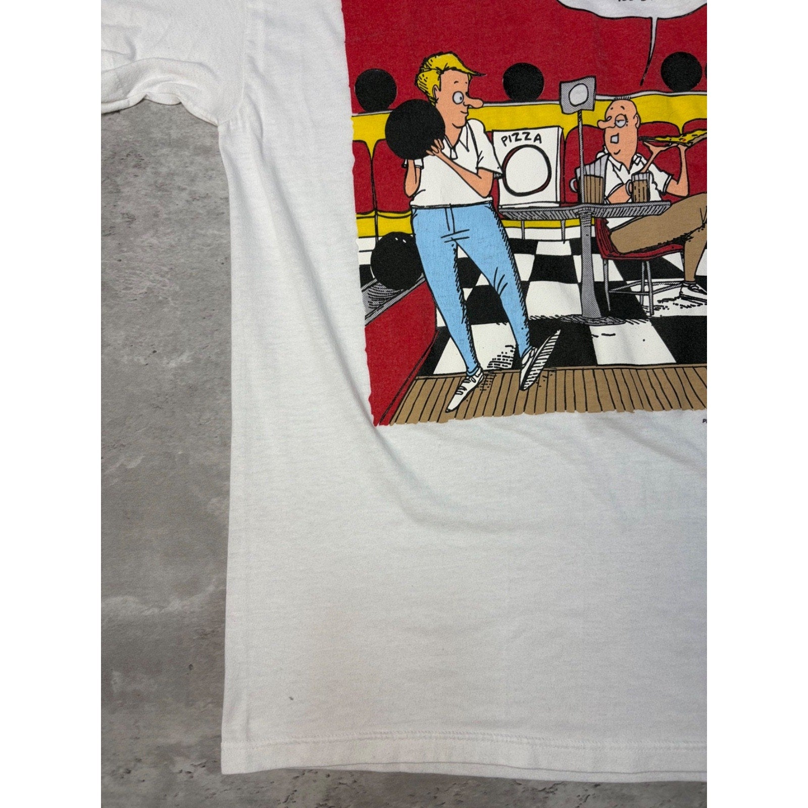 Vintage 90s Pete & Clete Out Of Shape Bowling Graphic T-Shirt Size Large
