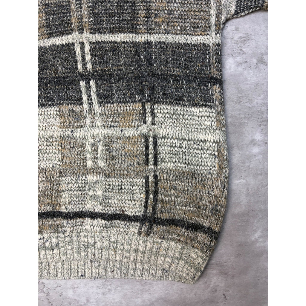 Vintage 90s Gant Plaid Print Pattern Pullover Knit Sweater Size Large
