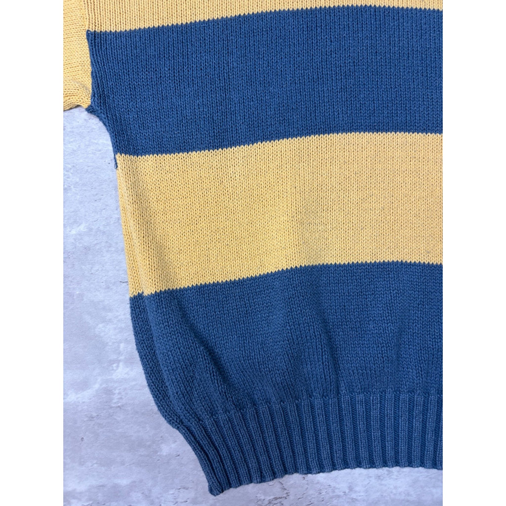 Vintage 90s Authentic Issue Striped Pullover Ribbed Knit Sweater Size Medium