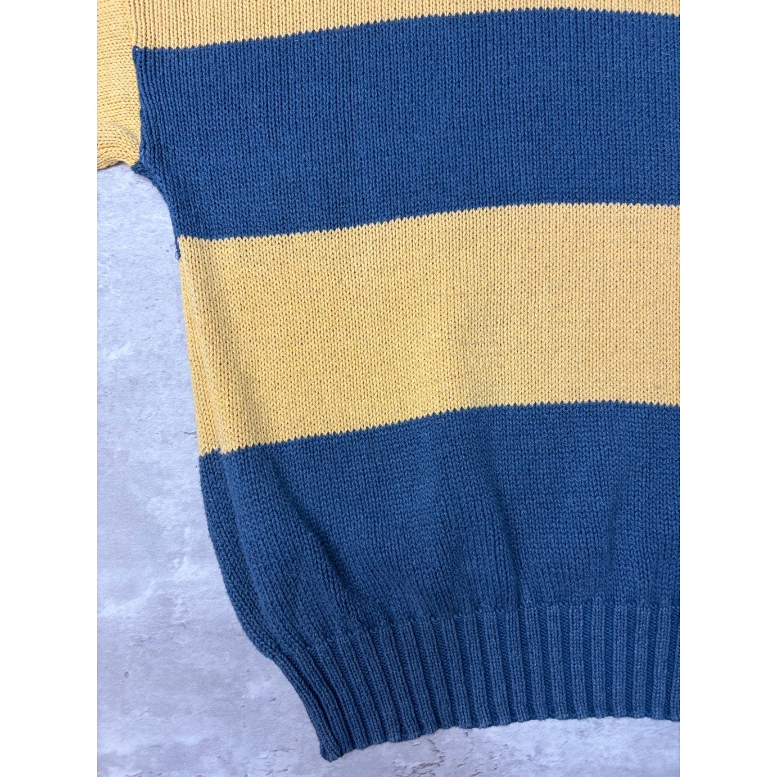 Vintage 90s Authentic Issue Striped Pullover Ribbed Knit Sweater Size Medium