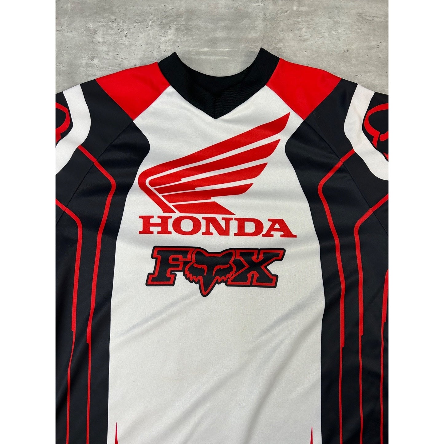 Vintage Honda Fox Racing Graphic Long Sleeve Motocross Racing Jersey Size Medium