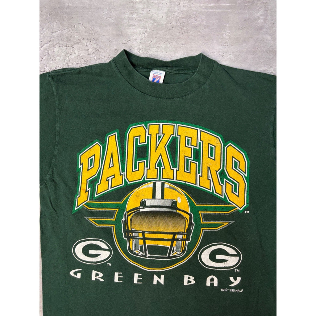 Vintage 1995 Green Bay Packers NFL Helmet Graphic Football T-Shirt Size Large