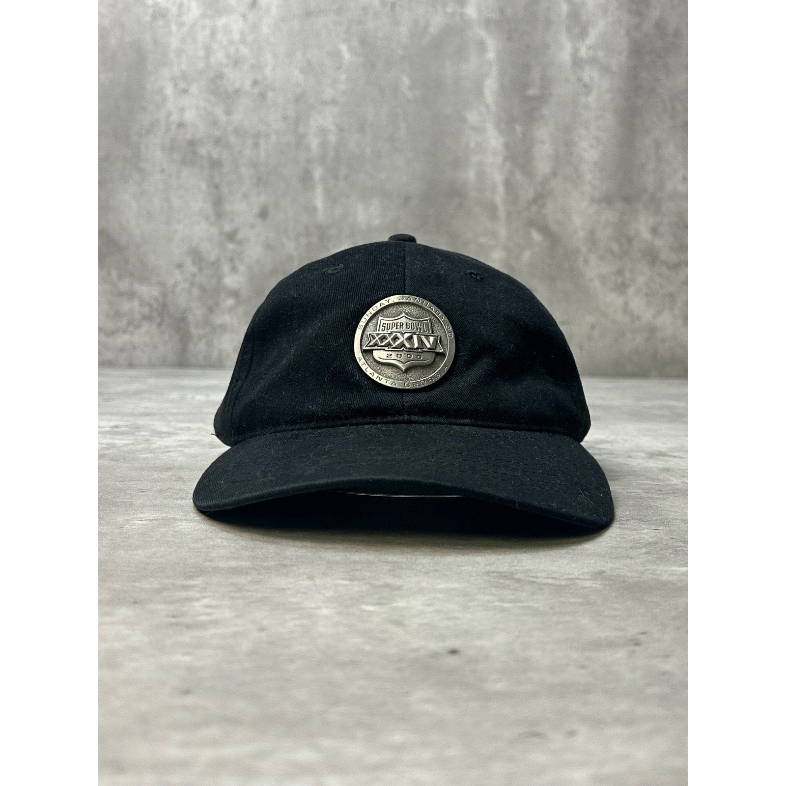 Vintage 2000 NFL Super Bowl XXXIV Metal Emblem Strapback Hat OSFA
